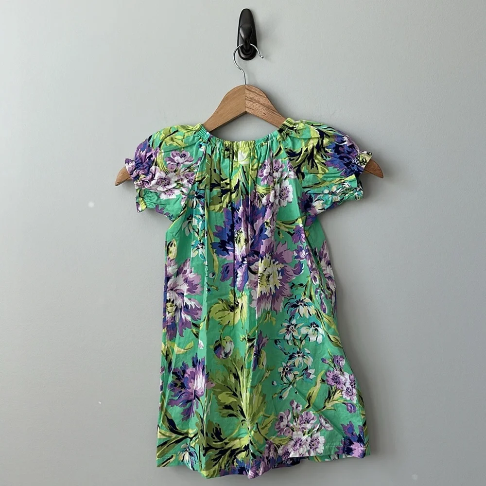 Polka Dot Tot Elastic Neck Floral dress Puff Sleeve 3T - Picture 6 of 8
